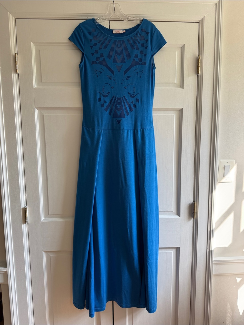 PIN-UP Stars Cruise Blue Graphic Maxi Dress